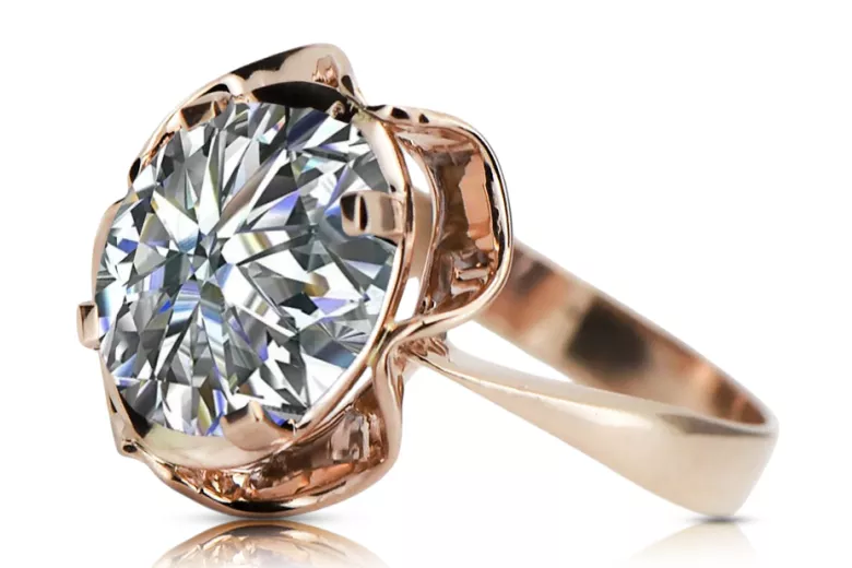 Zircon Original Vintage 14K Rose Gold Ring Vintage style vrc206r
